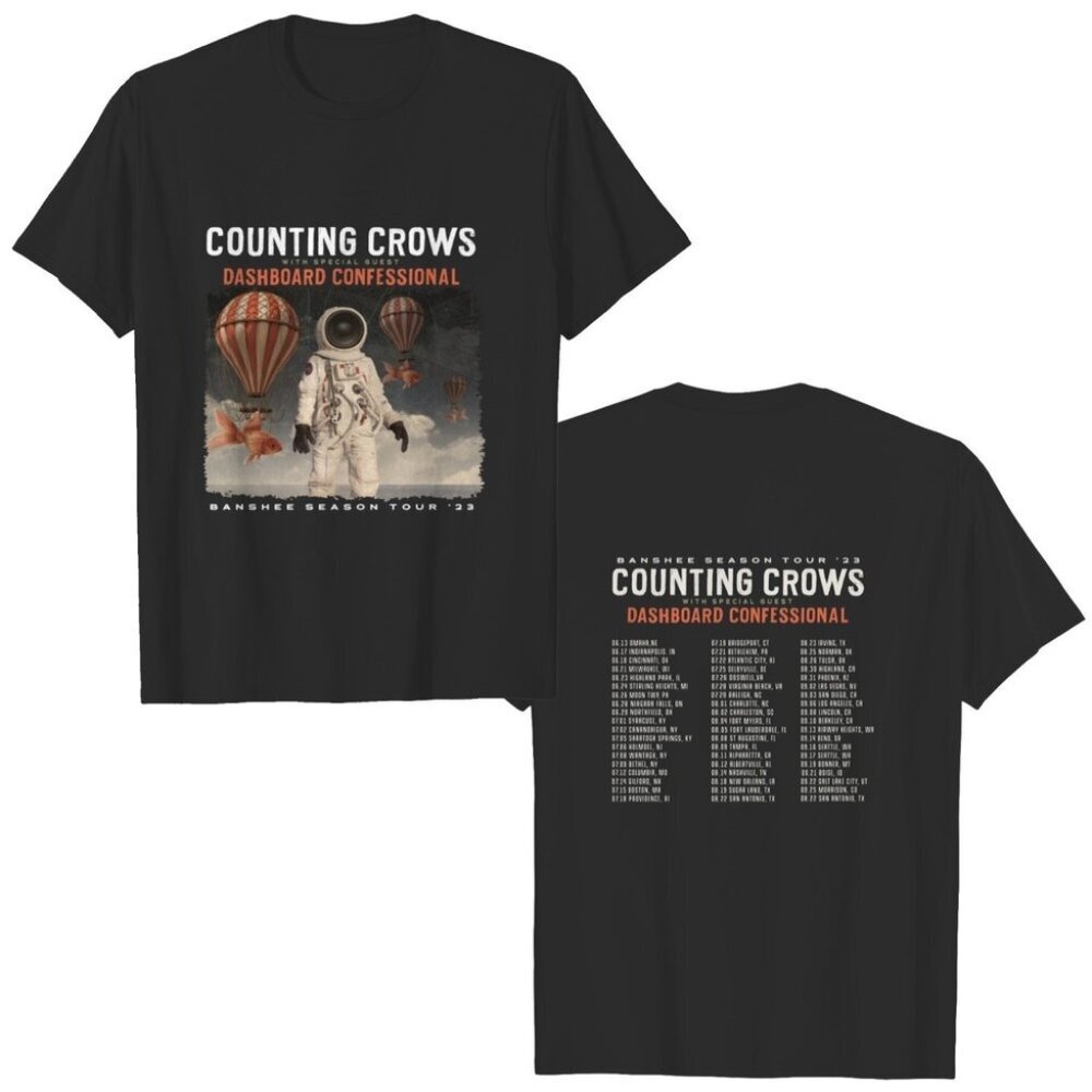 Counting Crows Banshee Season Music Tour 2 Sided Unisex T-Shirt 166